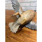 Casey Edwards Blue Wing Teal Hen in Flight Wood Carving Decoy Manitowoc
