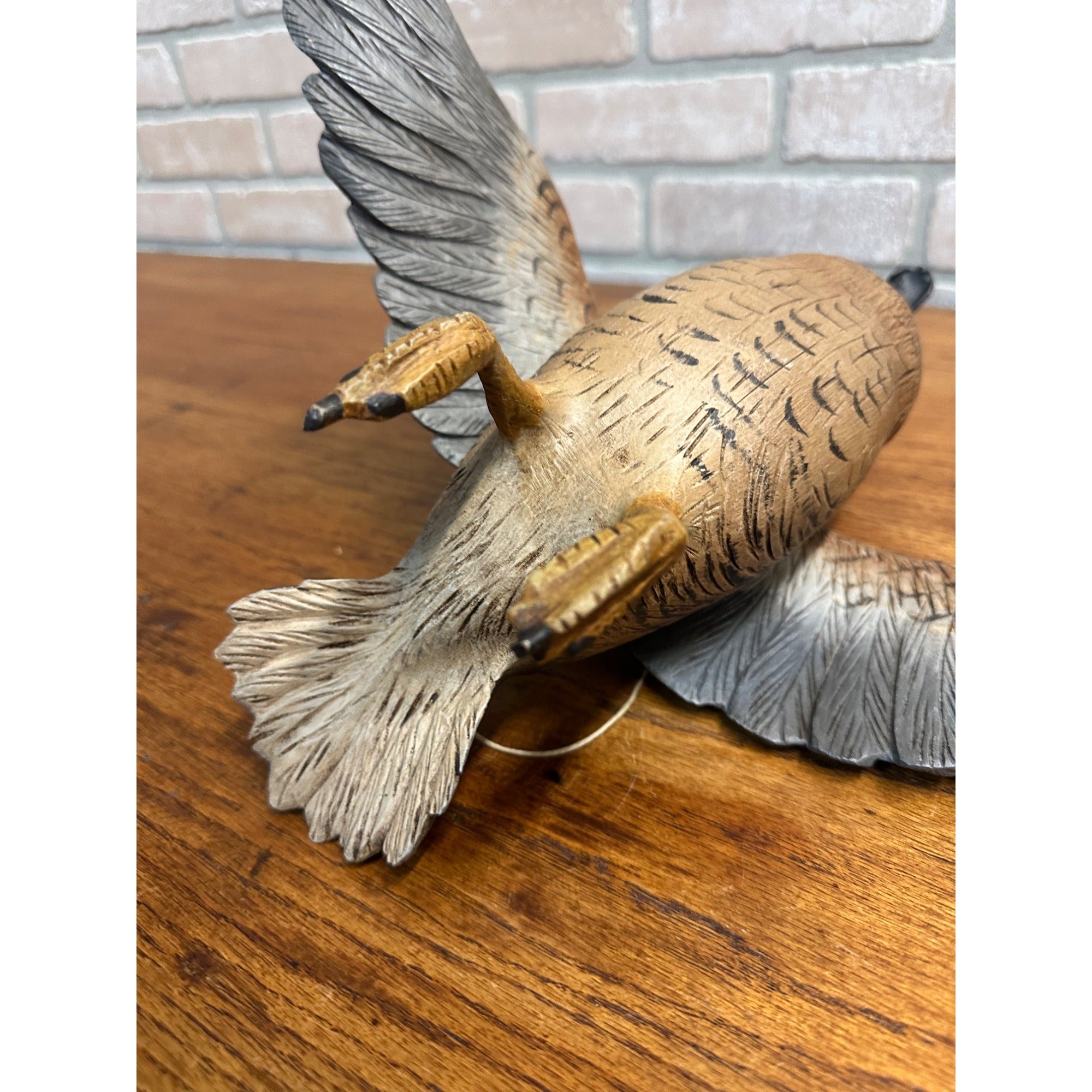 Casey Edwards Blue Wing Teal Hen in Flight Wood Carving Decoy Manitowoc