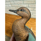 Casey Edwards Blue Wing Teal Hen in Flight Wood Carving Decoy Manitowoc