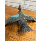 Casey Edwards Blue Wing Teal Hen in Flight Wood Carving Decoy Manitowoc