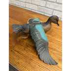 Casey Edwards Blue Wing Teal Hen in Flight Wood Carving Decoy Manitowoc