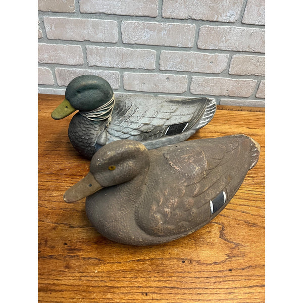 Vintage General Fibre Co. St. Louis, MO Ariduk Paper Mache Duck Decoy Mallard Pair