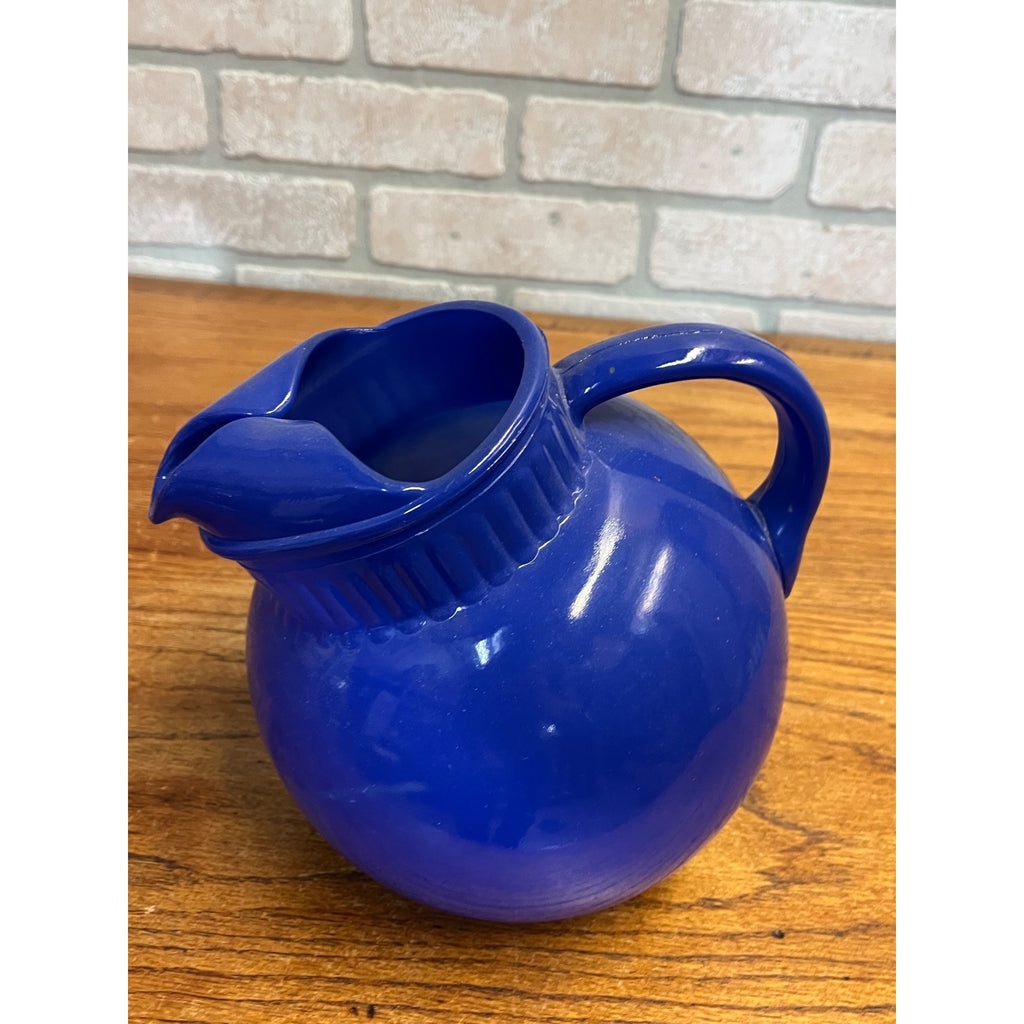 Vintage Hazel Atlas Tilt Fine Blue Tea Water Depression Glass Pitcher