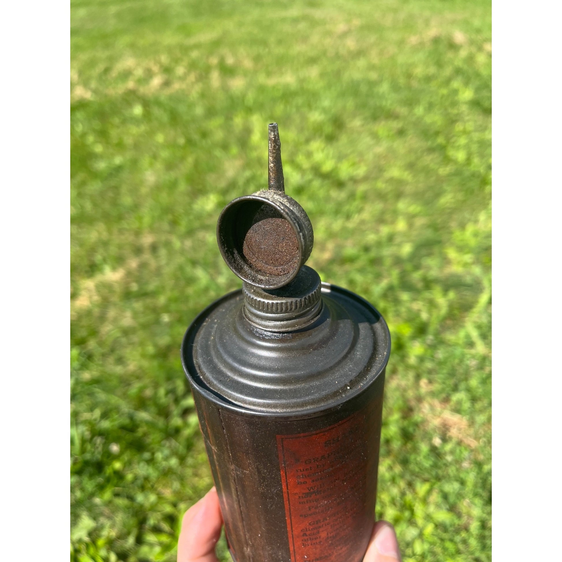 Vintage Graphol Penetrating Lubricant Oil Can - 16 oz - Empty - Gas Garage