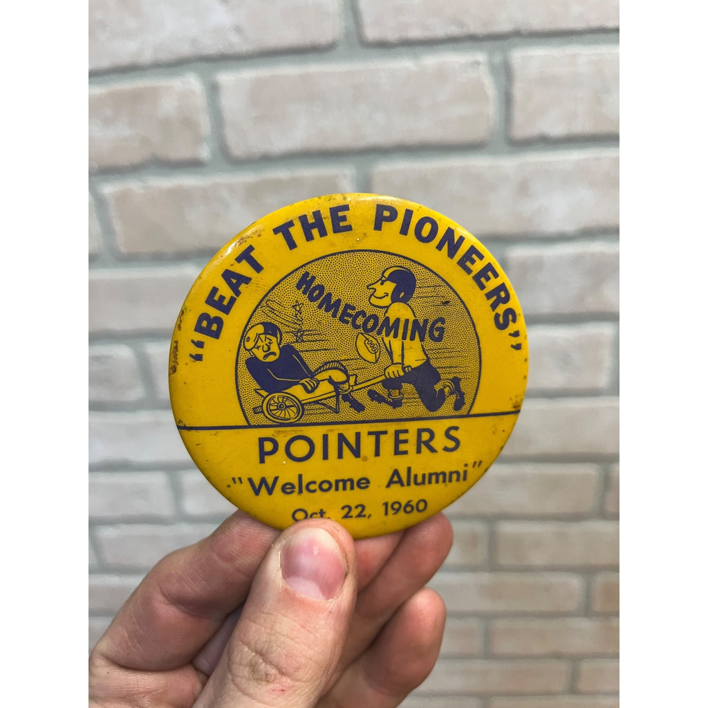 Vintage 1960 Stevens Point College Homecoming Pin University Wisconsin Football