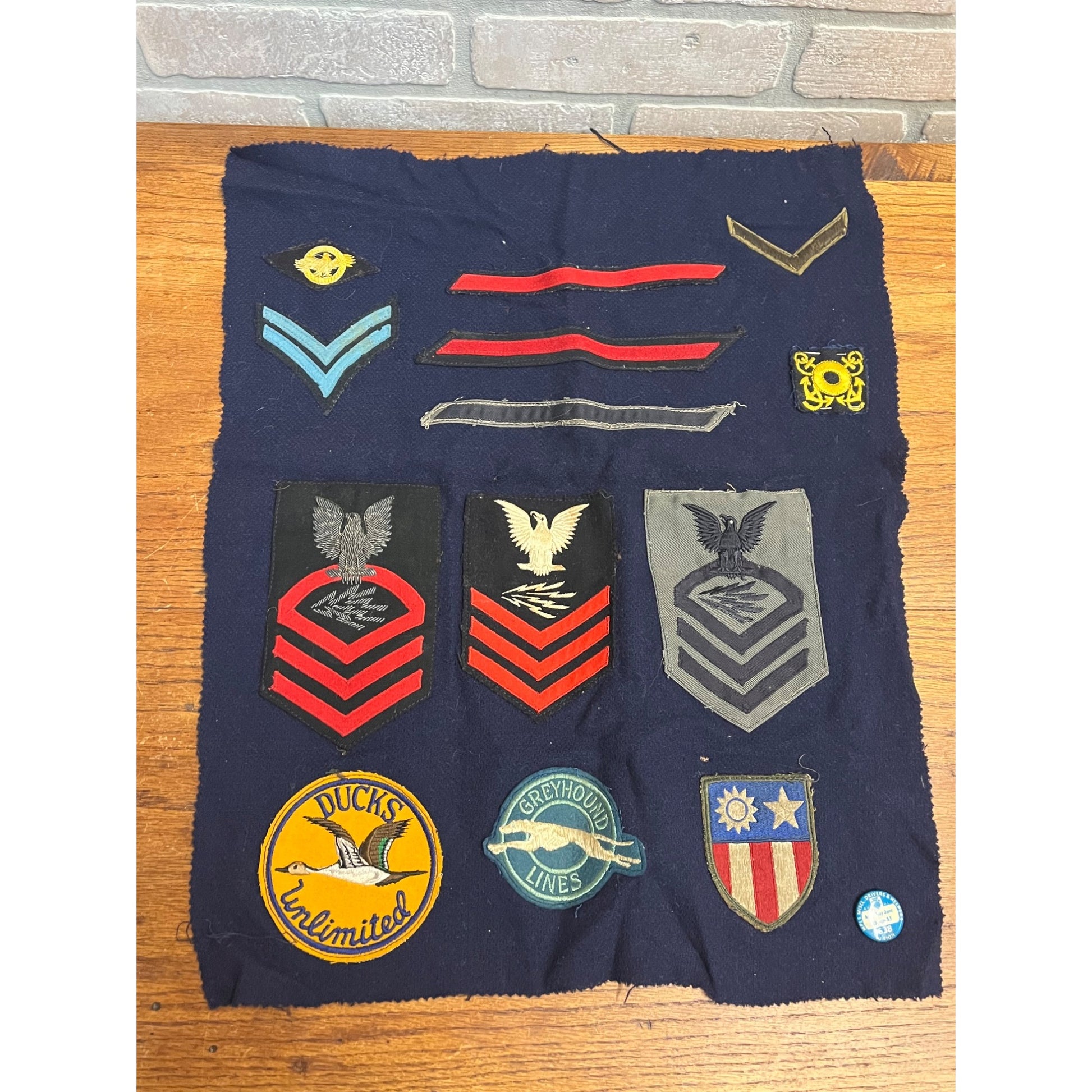 Vintage WWII US Navy Soldier's Patch Collection Radio Chief Petty Officer CBI