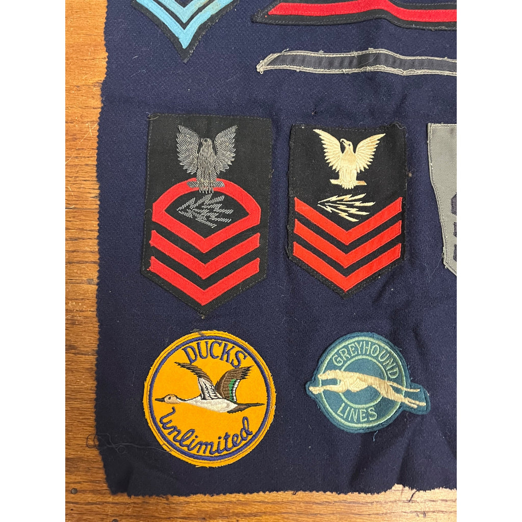 Vintage WWII US Navy Soldier's Patch Collection Radio Chief Petty Officer CBI