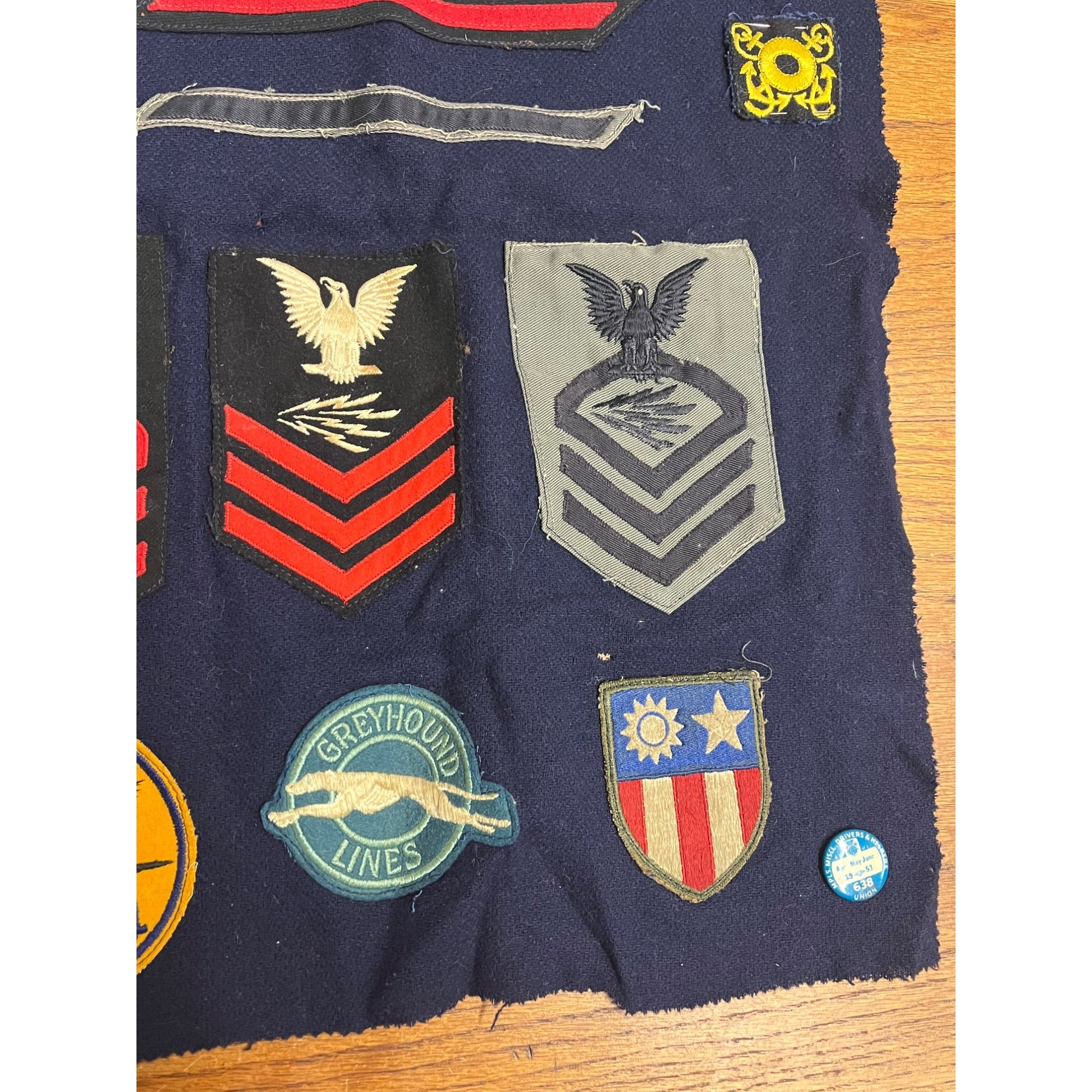 Vintage WWII US Navy Soldier's Patch Collection Radio Chief Petty Officer CBI