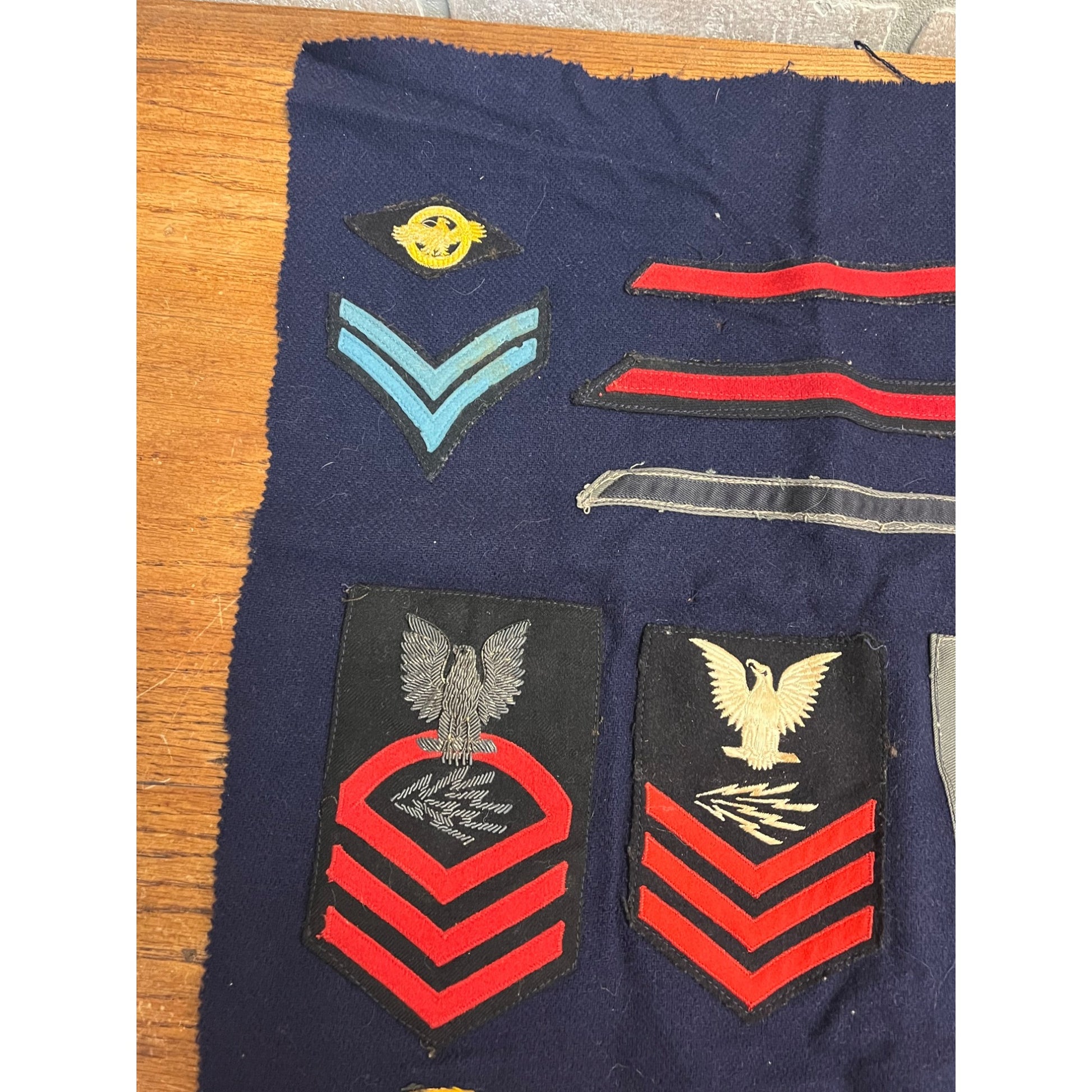 Vintage WWII US Navy Soldier's Patch Collection Radio Chief Petty Officer CBI