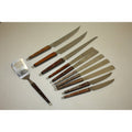 Lot of 11 Vintage EKCO MCM Stainless Steel Kitchen Knives & Utensils Wood Handles
