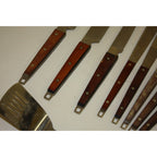 Lot of 11 Vintage EKCO MCM Stainless Steel Kitchen Knives & Utensils Wood Handles