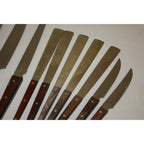 Lot of 11 Vintage EKCO MCM Stainless Steel Kitchen Knives & Utensils Wood Handles