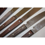 Lot of 11 Vintage EKCO MCM Stainless Steel Kitchen Knives & Utensils Wood Handles