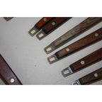 Lot of 11 Vintage EKCO MCM Stainless Steel Kitchen Knives & Utensils Wood Handles