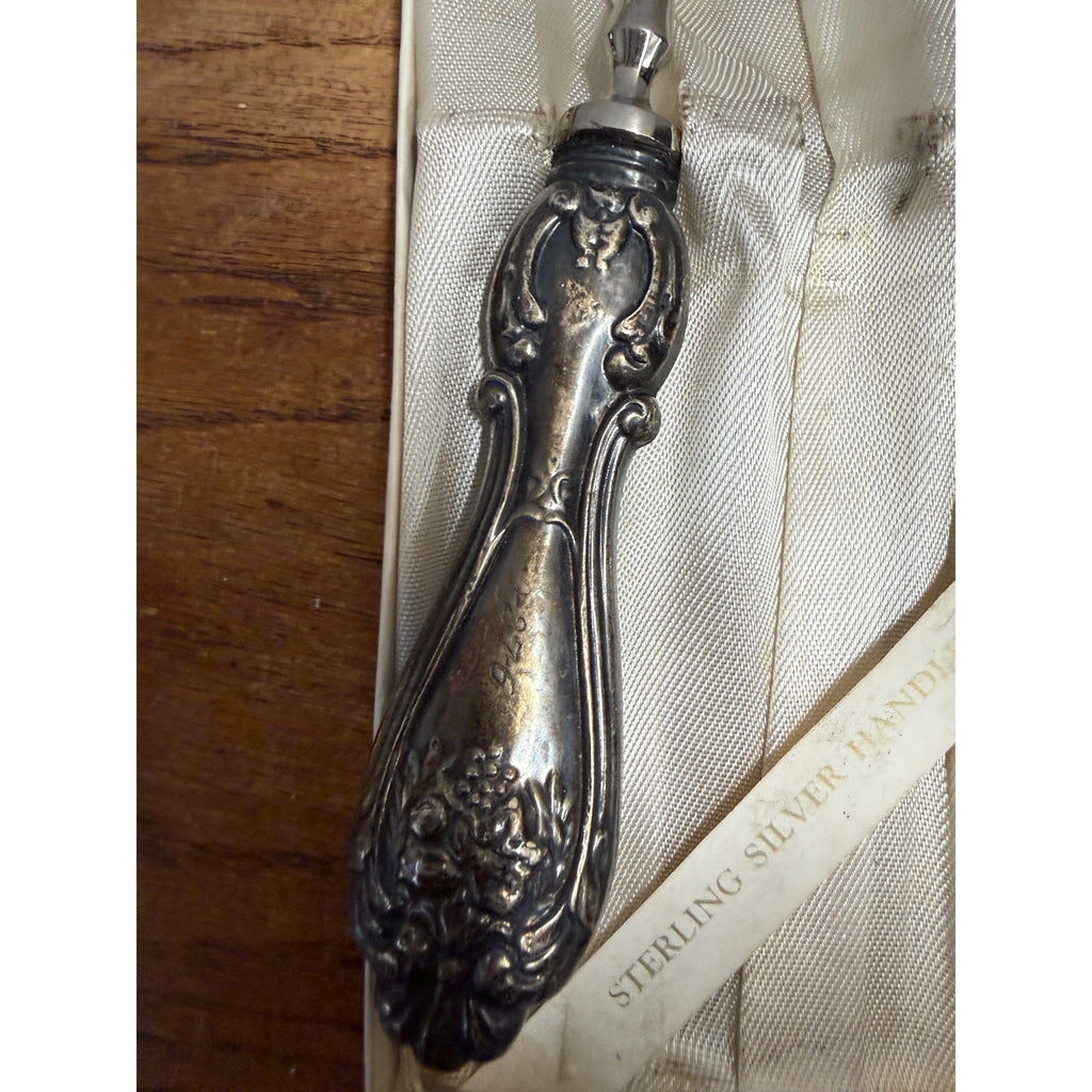 Raimond Sheffield England Sterling Silver Handled Knife And Cake Set Wedding Gift