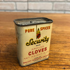 Vintage Security Brand Cloves Mid-City Grocers Chicago IL Spice Tin Kitchen
