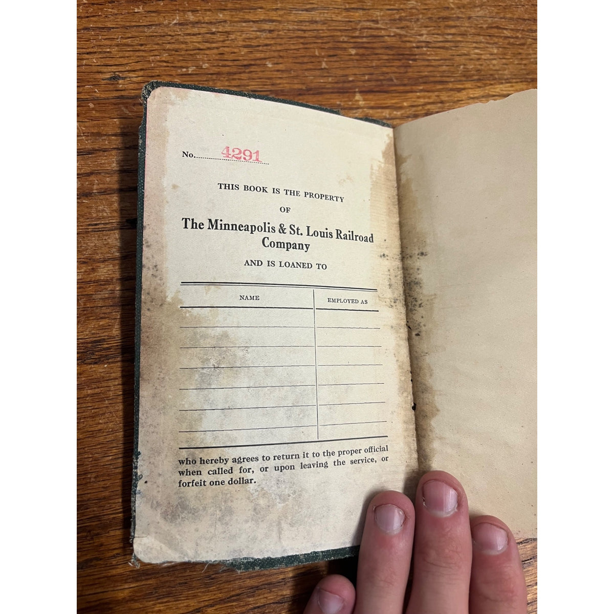 1920 Minneapolis & St Louis Railroad Co. Rules & Regulations Employee Guide