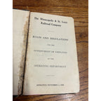 1920 Minneapolis & St Louis Railroad Co. Rules & Regulations Employee Guide