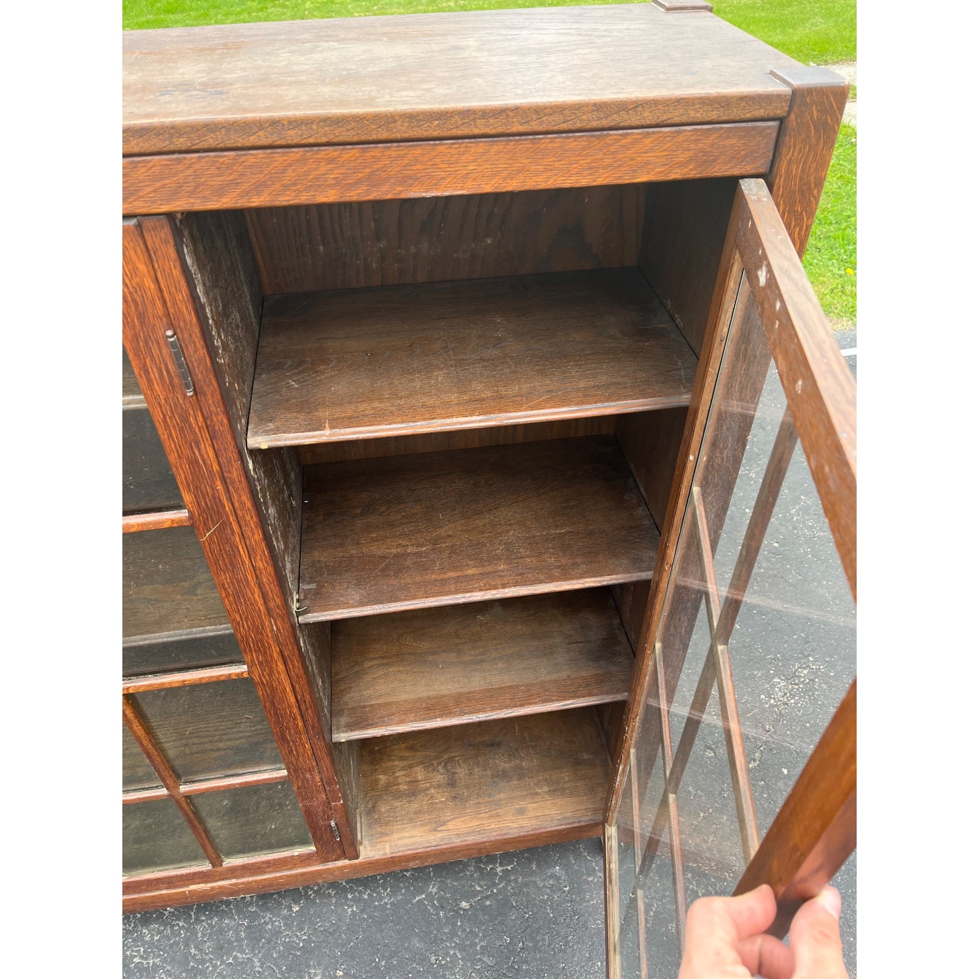 Vintage Arts & Crafts / Mission Style Three-Door Bookcase