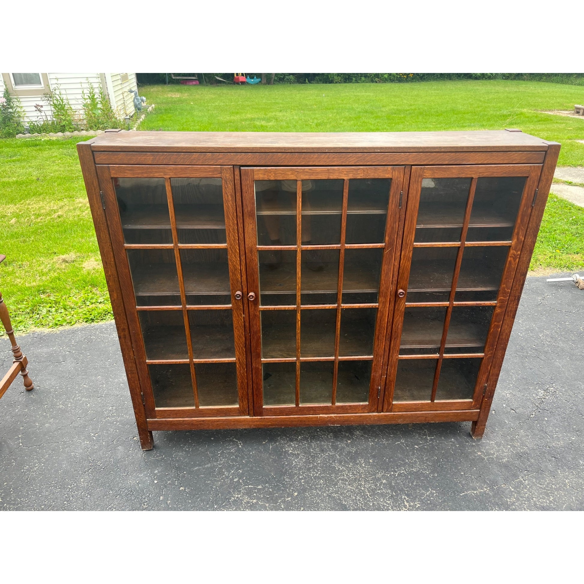 Vintage Arts & Crafts / Mission Style Three-Door Bookcase