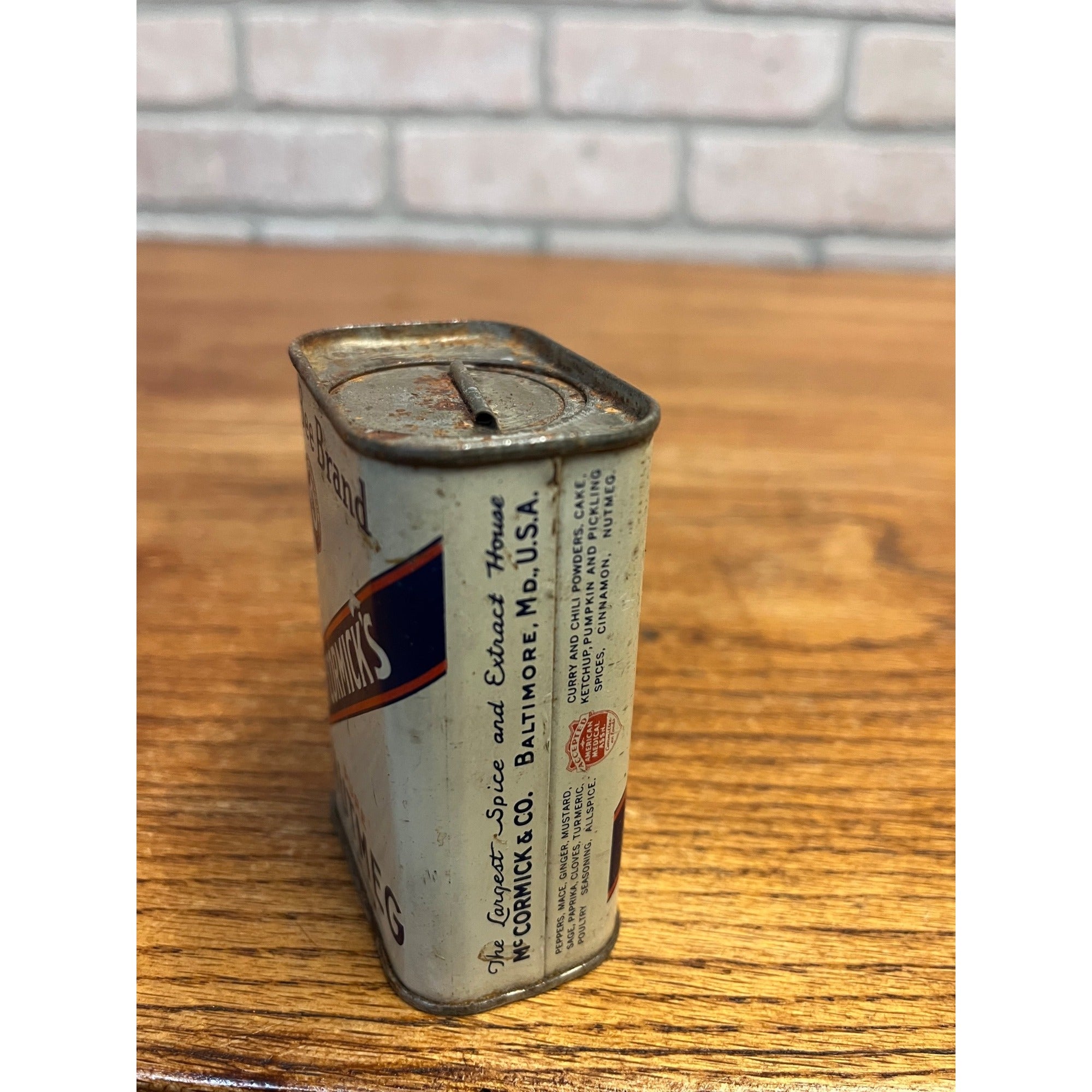 Vintage Bee Brand Nutmeg Spice Tin McCormick & Co Baltimore Advertising Can