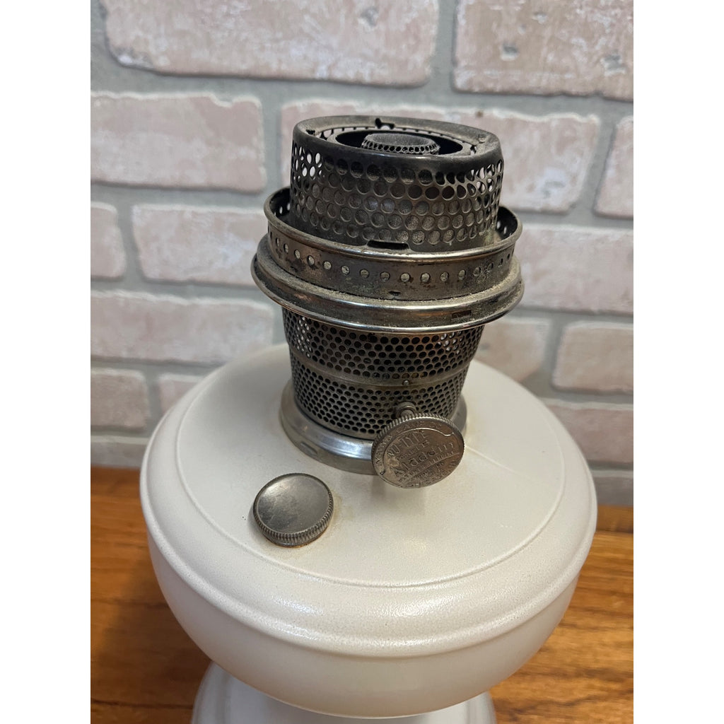 Aladdin White Kerosene Parlor Oil Lamp - No Chimney Nu Type Model B