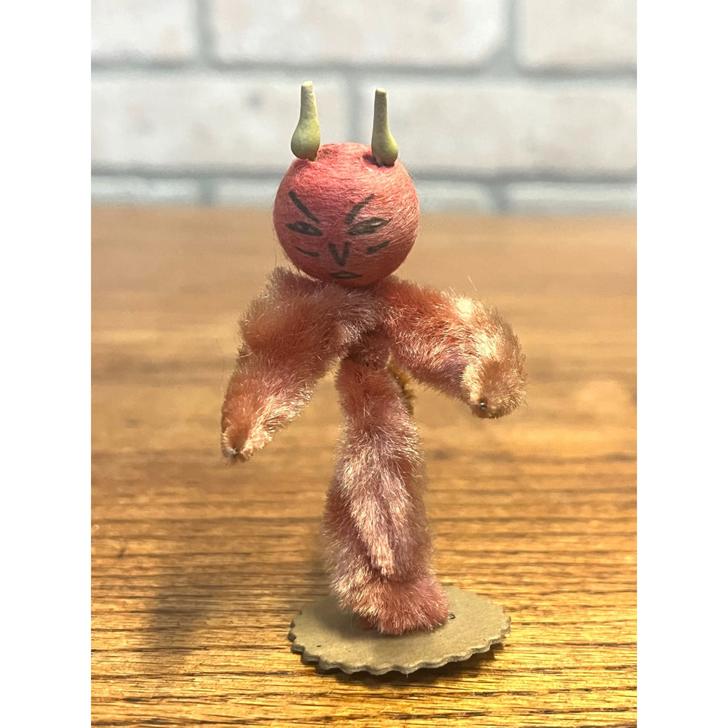 Antique Vintage Halloween Japan Chenille Devil Satan Lucifer Figure 3"