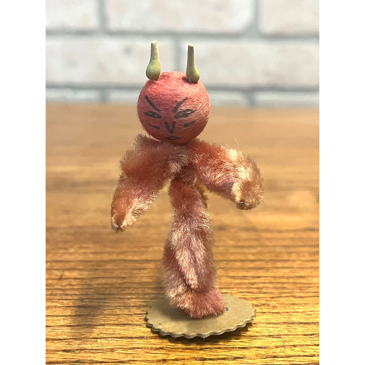 Antique Vintage Halloween Japan Chenille Devil Satan Lucifer Figure 3"