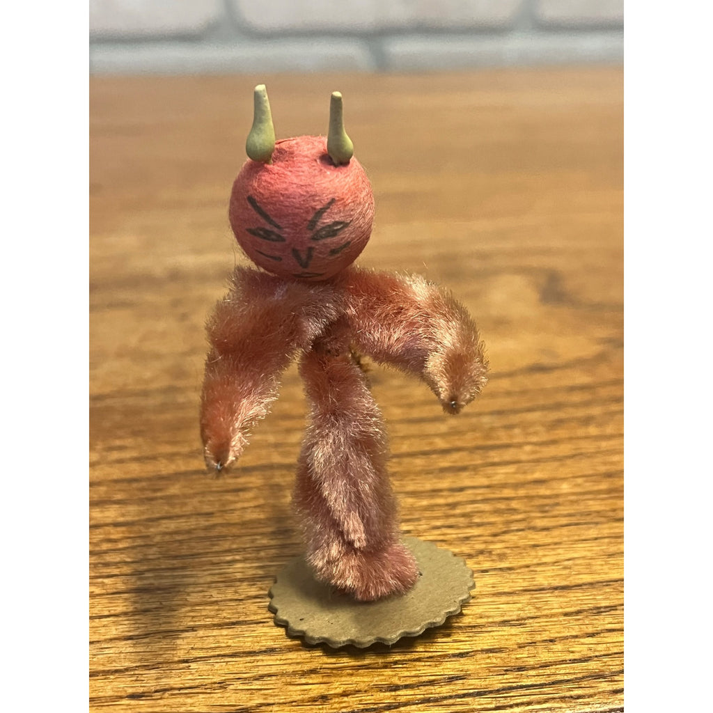 Antique Vintage Halloween Japan Chenille Devil Satan Lucifer Figure 3"