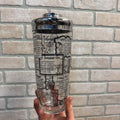 Vintage 1960s MCM Mid-Century Modern Black & White Recipe Glass Cocktail Shaker