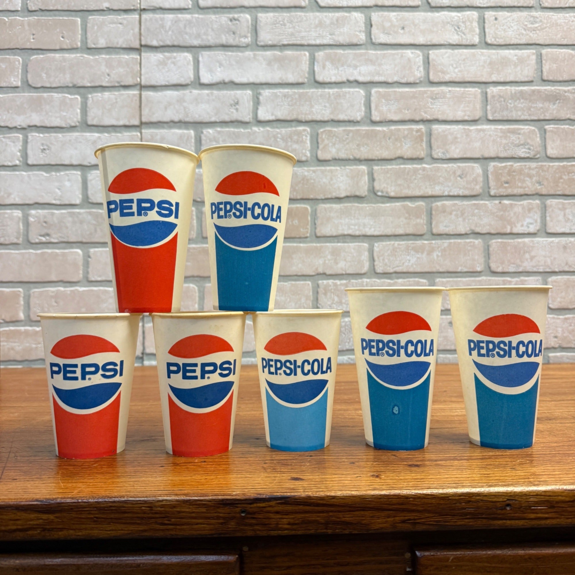 Lot Pepsi Cola Pepsi Soda Wax Advertising Paper Soda Cups