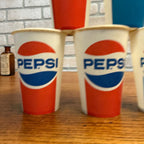 Lot Pepsi Cola Pepsi Soda Wax Advertising Paper Soda Cups