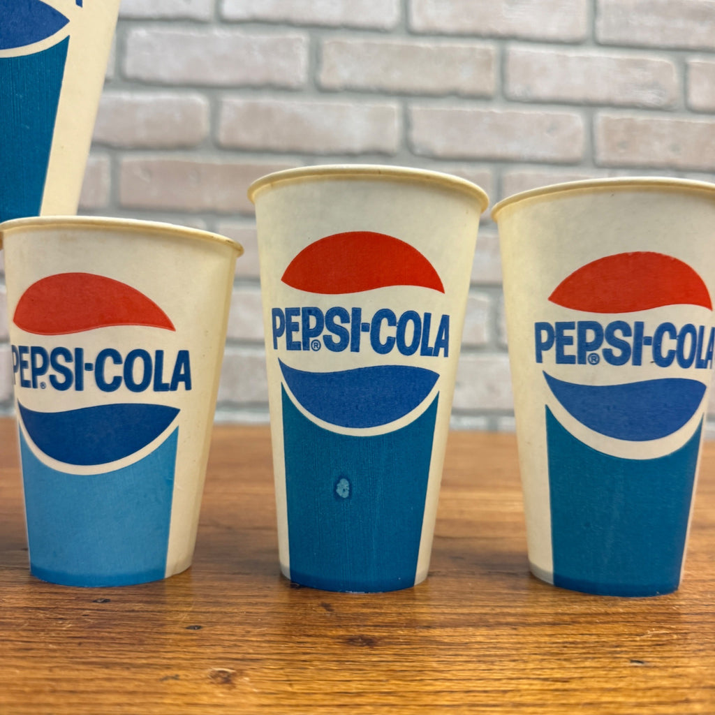 Lot Pepsi Cola Pepsi Soda Wax Advertising Paper Soda Cups