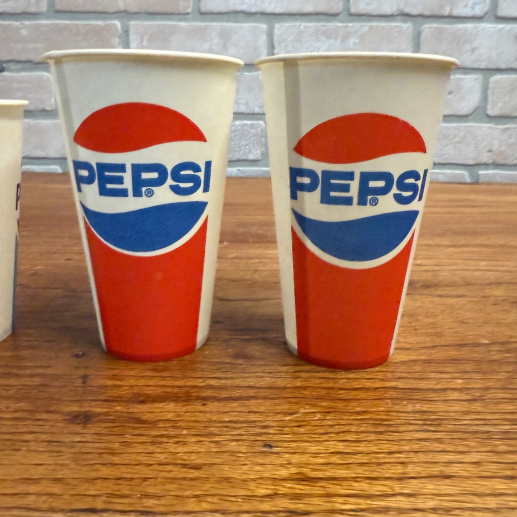 Lot Pepsi Cola Pepsi Soda Wax Advertising Paper Soda Cups