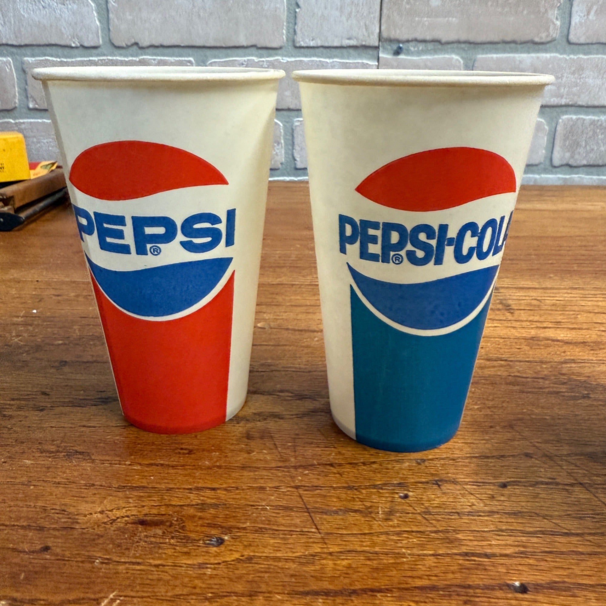 Lot Pepsi Cola Pepsi Soda Wax Advertising Paper Soda Cups