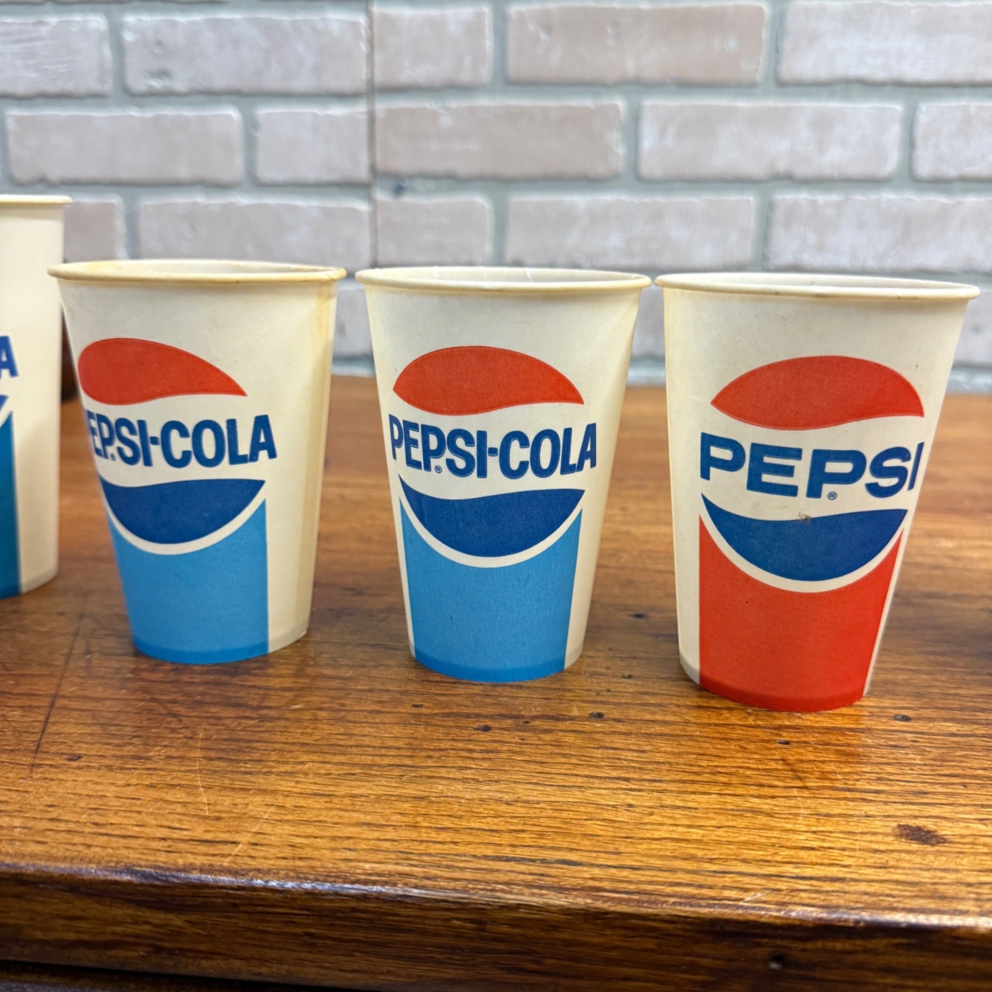 Lot Pepsi Cola Pepsi Soda Wax Advertising Paper Soda Cups