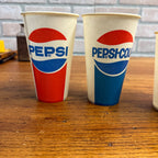 Lot Pepsi Cola Pepsi Soda Wax Advertising Paper Soda Cups