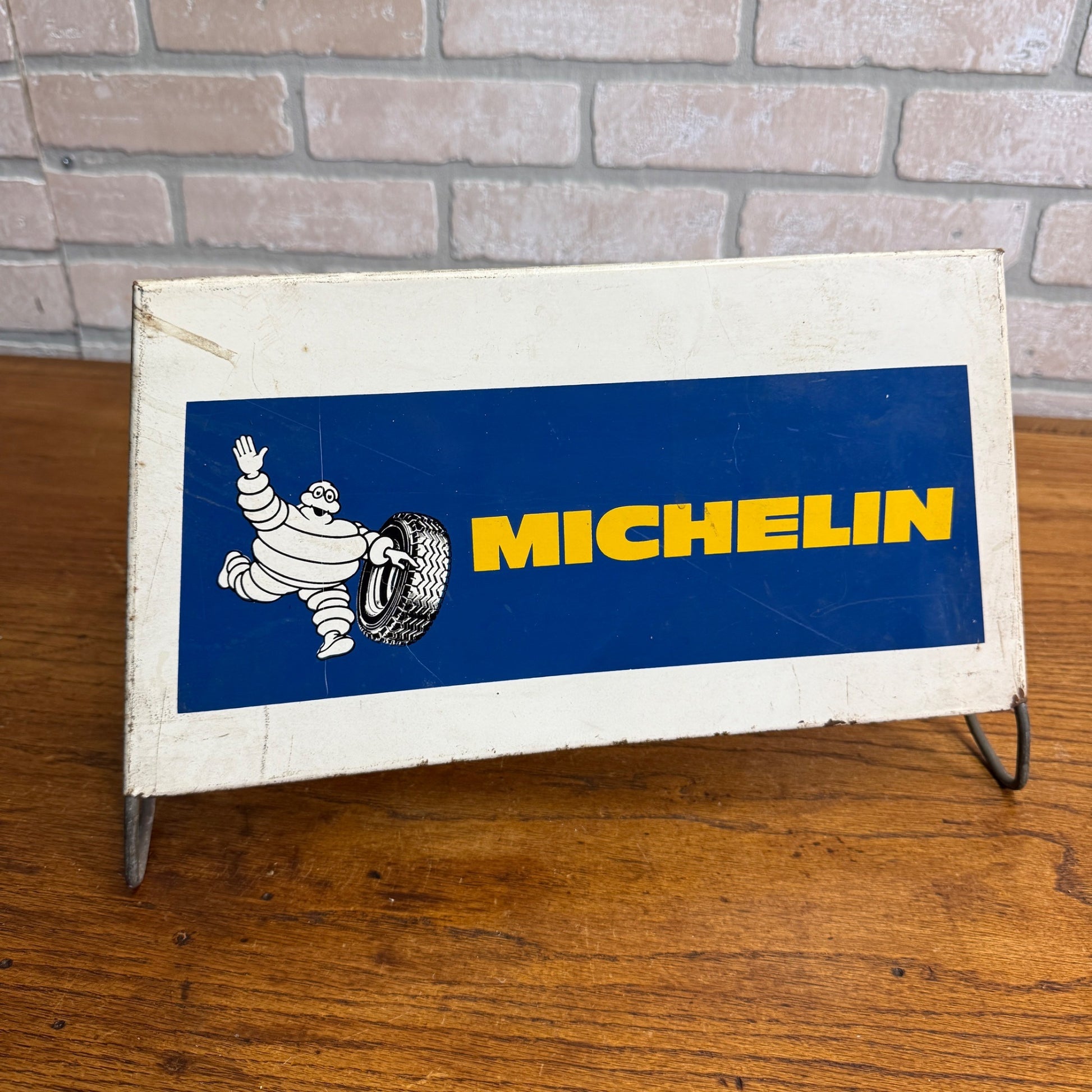 Vintage Michelin Tires Display Sign Rack Advertising Metal Display