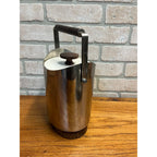 Vintage 1960s Ekco Stainless Steel Teak Wood Covered Ice Bucket MCM Danish