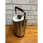 Vintage 1960s Ekco Stainless Steel Teak Wood Covered Ice Bucket MCM Danish