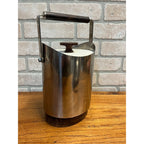 Vintage 1960s Ekco Stainless Steel Teak Wood Covered Ice Bucket MCM Danish