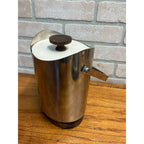 Vintage 1960s Ekco Stainless Steel Teak Wood Covered Ice Bucket MCM Danish