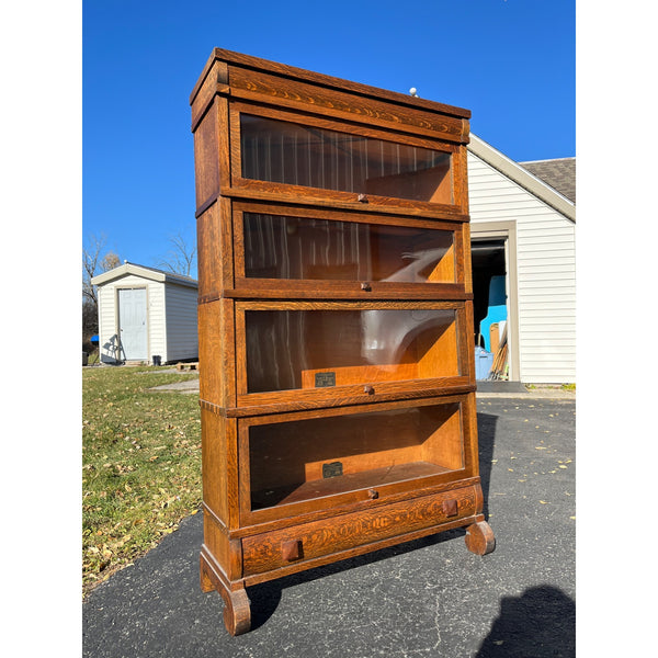 Antique Globe Wernicke 4-Stack barrister Bookshelf Lawyers Cabinet Case
