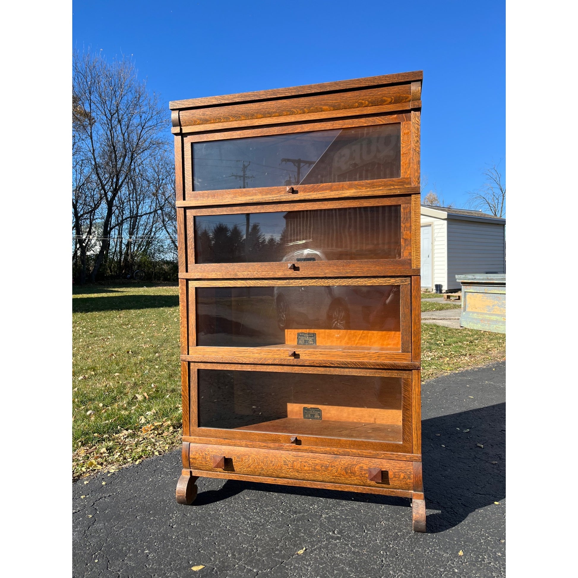 Antique Globe Wernicke 4-Stack barrister Bookshelf Lawyers Cabinet Case