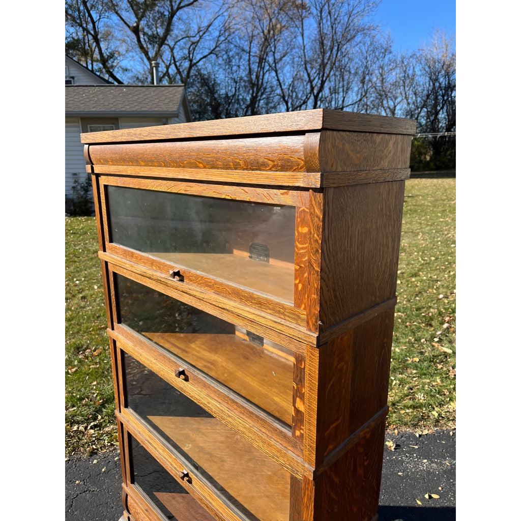 Antique Globe Wernicke 4-Stack barrister Bookshelf Lawyers Cabinet Case