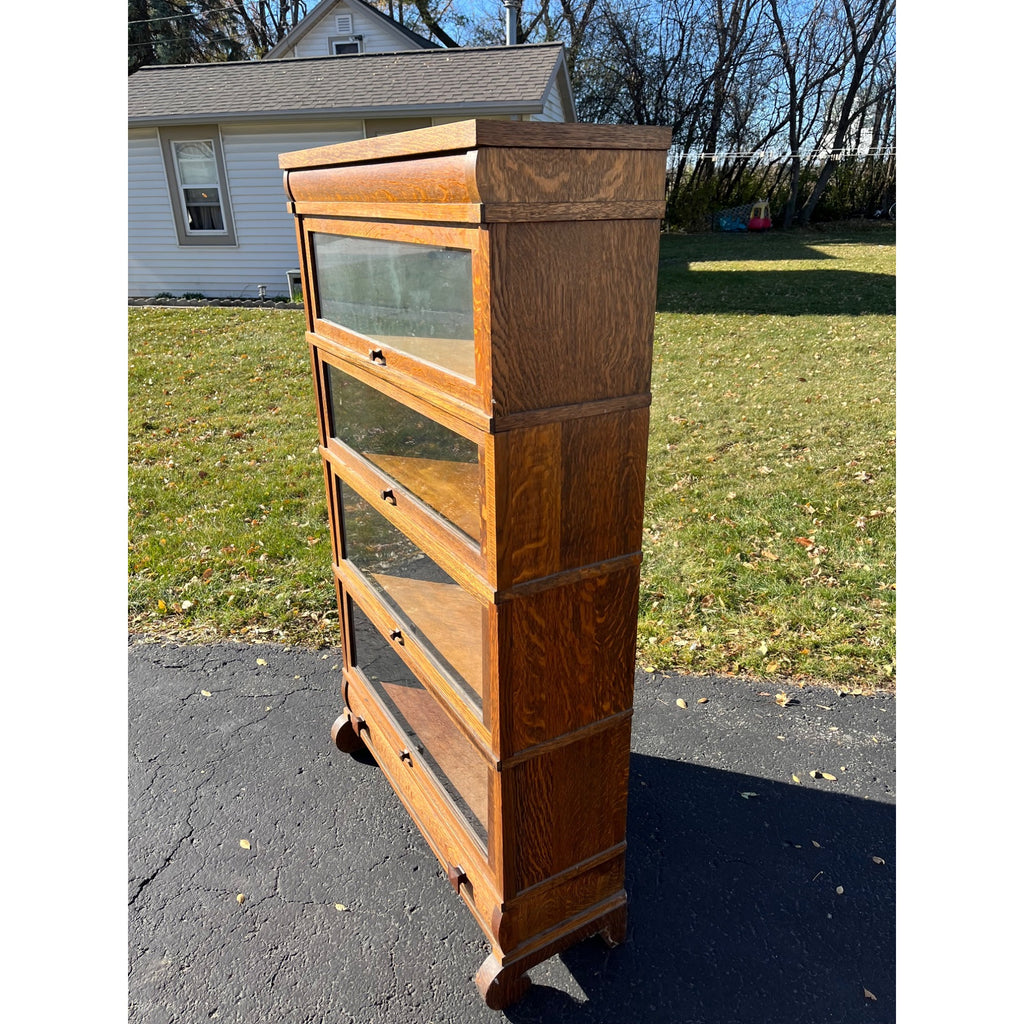 Antique Globe Wernicke 4-Stack barrister Bookshelf Lawyers Cabinet Case