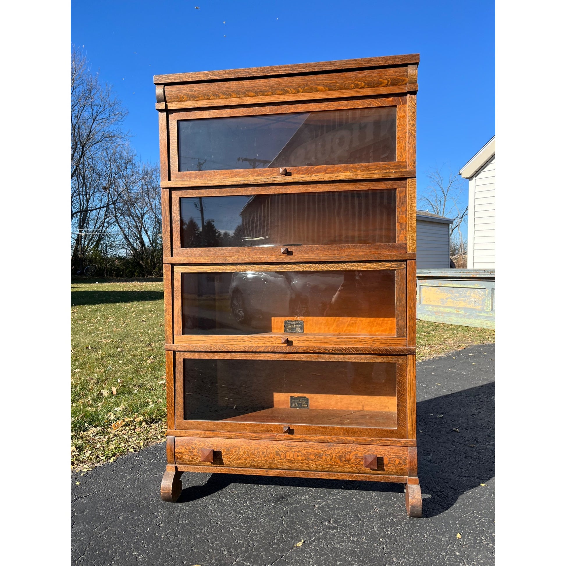 Antique Globe Wernicke 4-Stack barrister Bookshelf Lawyers Cabinet Case