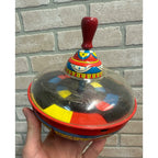 Antique Spinning Top Ohio Art Tin Litho Toy Multi-Color Swirl Whirl