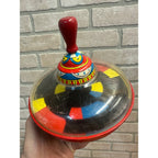 Antique Spinning Top Ohio Art Tin Litho Toy Multi-Color Swirl Whirl