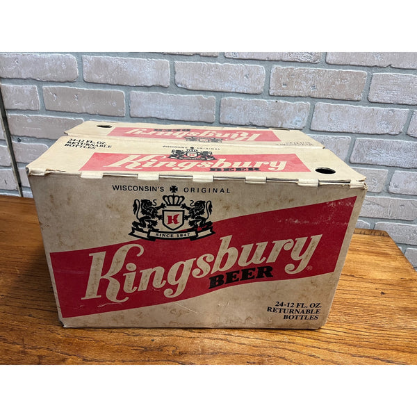 Vintage Kingsbury Beer Case Crate 24pk w/ Bottles